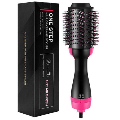 3-in-1 One Step Hot Air Brush Hair Dryer & Styler – Drying, Straightening & Volumizing Brush