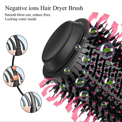 3-in-1 One Step Hot Air Brush Hair Dryer & Styler – Drying, Straightening & Volumizing Brush
