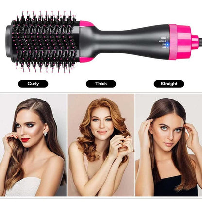 3-in-1 One Step Hot Air Brush Hair Dryer & Styler – Drying, Straightening & Volumizing Brush